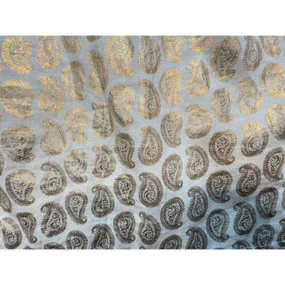 St Tropez Womens Linen West Top Lightweight Size M White Gold Paisley Sleeveless - Picture 5 of 11